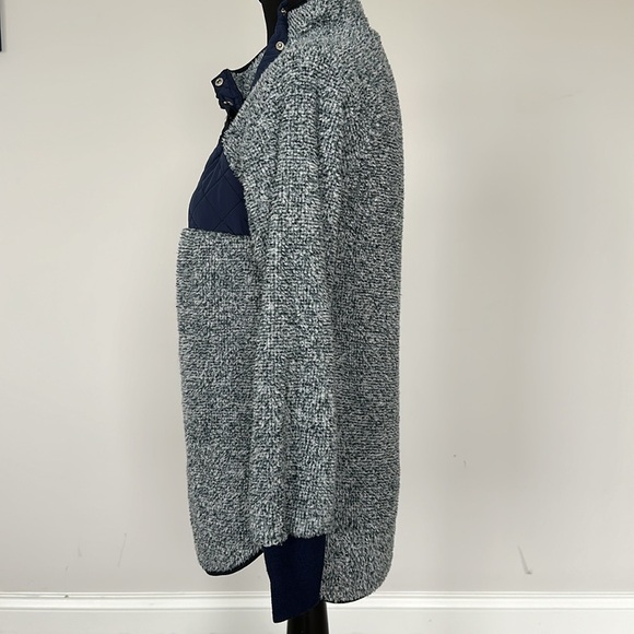 Navy Asymetrical Fleece Pullover Sz SM - Picture 3 of 5